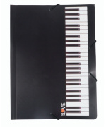 1629. Obal - motív keyboard s gumičkou