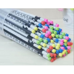 1133. Ceruzka s farebnou gumou s hudobným motívom a husľovým kľúčom.