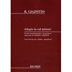 0957. R.Giazotto : Adagio in sol Minore, Trascrizione per Violino e Pianoforte