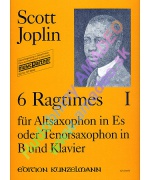 5533. S.Joplin : 6 Ragtimes für Altosaxophon in Es oder Tenorsaxophon in B und Klavier (Kunzelmann)