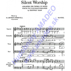 4627. G.F.Händel : Silent Workship for Chorus, Mixed  Voices & Piano (SCTB) (Curwen)